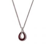 18ct White Gold Ruby & Diamond Necklace