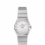 24mm Mother of Pearl Diamond Feather Dial Diamond Bezel