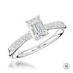 Platinum Classic Skye Emerald 0.97ct Diamond Ring