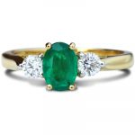 18ct Yellow Gold Emerald and Diamond Cocktail Ring