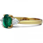 18ct Yellow Gold Emerald and Diamond Cocktail Ring