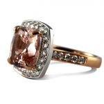 18ct White Gold Morganite and Diamond Cocktail Ring