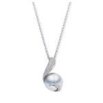 18ct White gold Mikimoto Pearl and Diamond Necklace