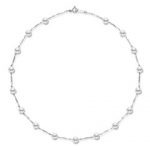 18ct White gold Mikimoto 5/5.25mm A grade pearl and chain necklet