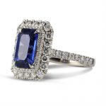 Platinum sapphire and diamond cluster ring