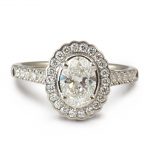 Platinum Faroe oval cut diamond ring