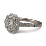 Platinum Savanna round brilliant cut diamond cluster ring