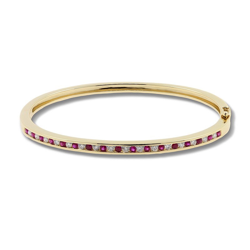 Zainab Bracelet with Round Ruby | 2.94 carats Round Ruby Tennis in 14k White  Gold | Diamondere