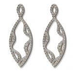Fancy marquis shaped diamond drop earrings