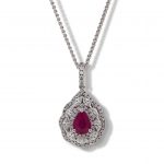 18ct White Gold Ruby and Diamond Necklace