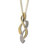 9ct Yellow and White gold Diamond Necklace