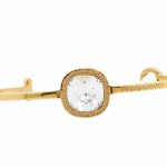 Gold Plated White Crystal Bangle