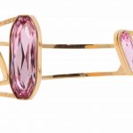 Rose Gold Plated Rebecca Bangle with Pink Crystals