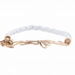 SHO Rose Gold Plated White Leather Bangle