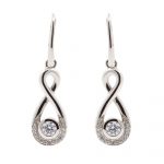 Viventy Silver loop Cubic zirconia drop earrings