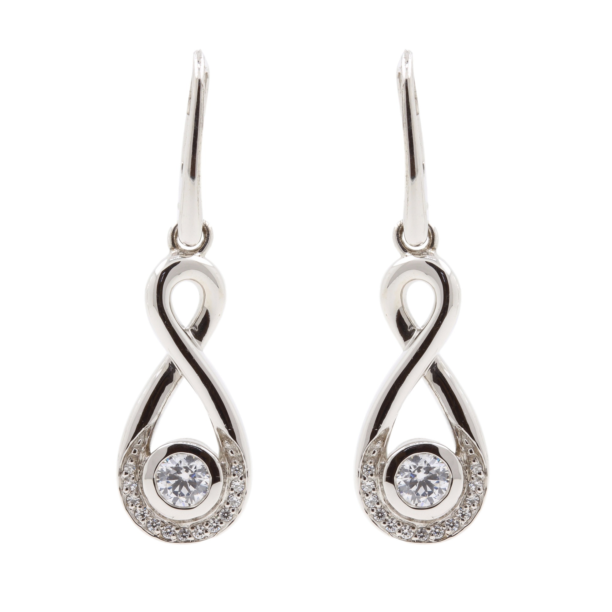 Viventy Silver loop Cubic zirconia drop earrings - Whittles Jewellers ...