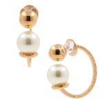 Rebecca Bronze rose gold shell pearl hoop earrings