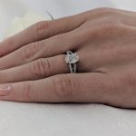 Platinum Saturn Oval 0.85ct Diamond Engagement Ring