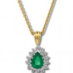 18ct Gold Emerald and Diamond Necklace