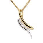 18ct Yellow and White Gold Diamond Necklace