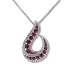 18ct white gold .99ct Rubies and 0.49ct Diamond Necklace