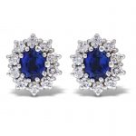 18ct White Gold Sapphire and Diamond earrings