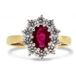 18ct Yellow Gold 1ct Ruby and 0.74ct Diamond Ring