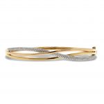 18ct Yellow Gold 3 line Diamond bracelet