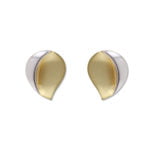 9ct Yellow and White Gold Stud Earrings