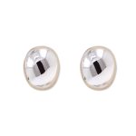 9ct White Gold Oval Stud Earrings