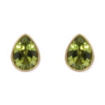 9ct Yellow Gold Pear Peridot Stud Earrings studs