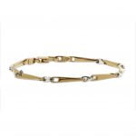 9ct white and yellow gold needle link bracelet