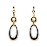 9ct Yellow and White Gold Link Drop Earrings