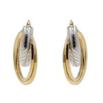 9ct Yellow and White Gold Hoop Earrings