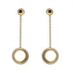 9ct Yellow and White Gold Textured Drop Earrings