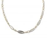 9ct Yellow and White Gold long Link Necklace