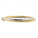 9ct Yellow and White Gold Crossover Bangle Bracelet