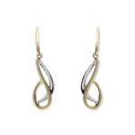 9ct Yellow and White Gold Drop Earrings