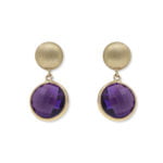 9ct Yellow Gold Amethyst Earrings