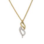 9ct Yellow and White Gold 0.11ct Diamond Necklace