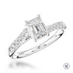 Platinum Emerald 0.92ct Diamond Engagement Ring