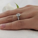 Platinum Emerald 0.92ct Diamond Engagement Ring