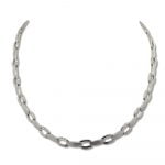 9ct white gold open link necklace