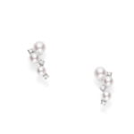 18ct White gold Mikimoto A grade pearl and diamond bubble style stud earrings