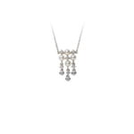 18ct White gold Mikimoto 3.25mm A grade peral and diamond fancy drop pendant