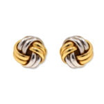 9ct Yellow and White Gold Knot Earrings