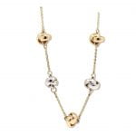 9ct Yellow Gold Knots and Chain 45cm Necklace