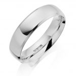 18ct White Gold Flat Court Wedding Ring