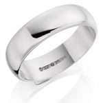 9ct White Gold Medium D Shape Wedding Ring