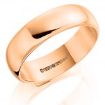 9ct Rose Gold Medium D Shape Wedding Ring